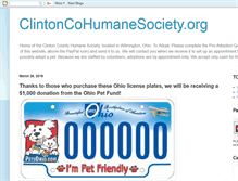 Tablet Screenshot of clintoncohumanesociety.org